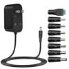 Picture of Tonton 12V 2A 6Ft Power Supply Adapter, 24W Universal Charger AC 100-240V with 8Tips to 12Volt DC Plug 2A 1.8A 1.5A 1.2A 1A 0.5A UL/CE/FCC Certified for LED, Router, Security Camera, Keyboard, Scanner