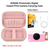 Picture of Elonbo Carrying Case for KODAK Printomatic Full-Color Instant Print Digital Camera, Portable Bluetooth Photo Printer Storage Holder Bag, Mesh Bag Fits Photo Paper SD Card USB Cable, Rose Gold+Gold