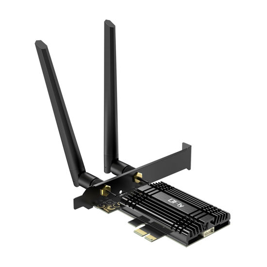 Picture of WiFi 7 Network Card 8774Mbps QFly PCIe WiFi Card with Bluetooth 5.4, BE200 Chipset, Tri-Bands(6GHz/5GHz/2.4GHz) Wireless Network Adapter for PC, Support Win11/10(64 bit), not Support AMD CPU