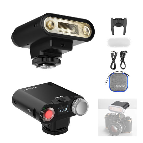 Picture of NEEWER Z160 Camera Flash, 22Ws GN14 6000±200K CCT Speedlite, A/M Mode 1/1-1/128 Power, 7.2V/1100mAh Battery, 650 Full Power Light, 1.5s Recycling, Compatible with Canon Nikon Sony Fuji Olympus Cameras