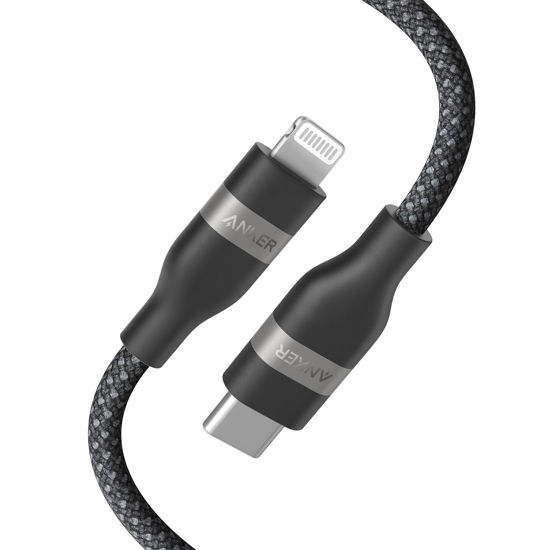 Picture of Anker USB C to Lightning Cable, Upcycled-Braided USB C to Lightning Cord, Ultra-Fast Charging Cable for iPhone 14/13/12/11 Series and More (USB 2.0, 3FT)