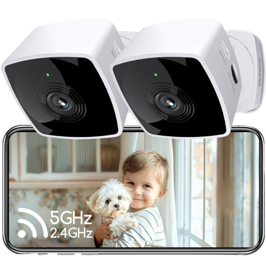 Picture of blurams 5GHz Cameras for Home Security, 2K Security Camera Indoor, Pet Camera with Phone App, Indoor Camera w/AI Motion Detection, 2-Way Audio, Compatible with Alexa&Google Home, WiFi 6