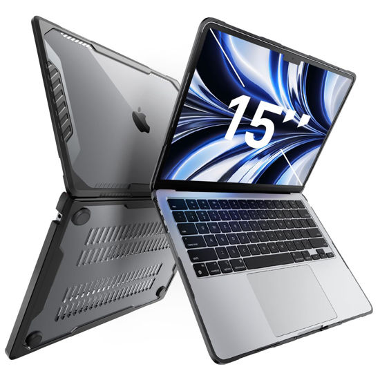 Picture of SUPCASE for MacBook Air 15 Inch Case 2024/2023 (Unicorn Beetle), A3114 M3 / A2941 M2 Heavy Duty Shockproof Anti-Scratch Rugged Hard Shell Protective Cover for MacBook Air 15" with Touch ID, Black