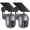 Picture of ANRAN 3MP Security Camera Wireless Outdoor, 2K Solar Outdoor Camera with 360° View, Smart Siren, Spotlights, Color Night Vision, PIR Human Detection, Pan Tilt Control, 2-Way Talk, Q01 Grey 2 Packs