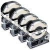 Picture of Pristar Compatible Label Tape Replacement for Epson LC-4WBN LK-4WBN SS12KW 12mm 1/2 Inch Refill Label Tape Cartridges for Epson LabelWorks LW300 LW400 LW600P LW700 Label Maker, Black on White, 4 Pack