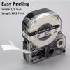 Picture of Pristar Compatible Label Tape Replacement for Epson LC-4WBN LK-4WBN SS12KW 12mm 1/2 Inch Refill Label Tape Cartridges for Epson LabelWorks LW300 LW400 LW600P LW700 Label Maker, Black on White, 4 Pack