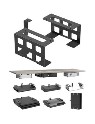 Picture of NOTMBESTM Universal Under Desk Mount Holder for Game Console, Media Players, Audio Interface, Mini Pc, UPS System, Projector Ceiling Mount Fit for Any Other 0.6" to 3.5" Thick Devices (Black)