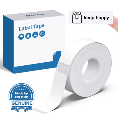 Picture of POLONO Genuine P31S Label Maker Tape, Adapted Label Print Paper, 15x40mm(0.59"x1.57"), Self-Adhesive Label Maker Tape Refill for Home/Office, Compatible with P31S Label Maker, 180 Labels, White