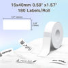 Picture of POLONO Genuine P31S Label Maker Tape, Adapted Label Print Paper, 15x40mm(0.59"x1.57"), Self-Adhesive Label Maker Tape Refill for Home/Office, Compatible with P31S Label Maker, 180 Labels, White