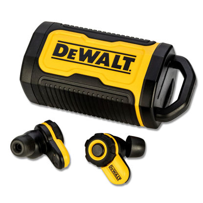 Picture of DEWALT Bluetooth Jobsite Pro X2 ANC True Wireless Earbuds, 38 dB Noise Reduction Rated Work Earbuds, Turn Dial Controls, 10 Hr Runtime (40+ w/Case), 4 EQ Modes, IP54, Active Noise Cancelling