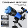 Picture of ESAKO Telescope for Kids & Beginners, 70mm Aperture Portable Telescopes with 3 Eyepieces, Height Adjustable Tripod & Phone Adapter & Remote Control