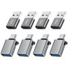 Picture of BaseNew USBC to USB Adapter 8 Pack,USB to USBC-C Adapter,USB-C to USB Adapter,USB to USBC Adapter,USB to USB-C Adapter,USB to C Adapter for iPhone 15 14 13,MacBook Pro,iPad,iMac and More(Grey)