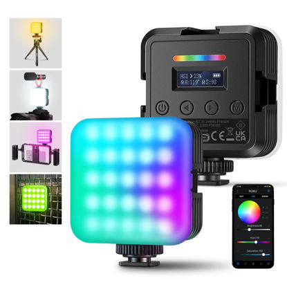 Picture of NEEWER RGB62 Magnetic RGB Video Light with APP Control, 2 Pack 360° Full Color LED Camera Light with 3 Cold Shoes CRI97+ 2500K-8500K 17 Scenes 2000mAh Rechargeable Portable Photography Selfie Lighting