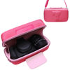 Picture of Camera Case for Canon EOS Rebel R100 / R50 / T7 / R5 / R6 Mark II / R7 / R8 / 90D / 5D Mark IV, Sony, Nikon DSLR SLR Camera, 18-55mm Lens, SD Card, Battery and Cable with Shoulder Strap, Magenta+Pink