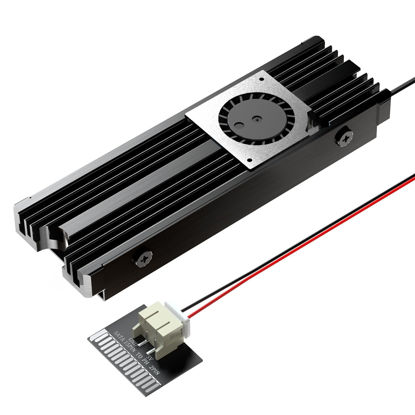 Picture of WAVLINK Heatsink 880F with SATA 15Pin Interface, M.2 Heatsink Supporting 2280 NVMe PCIe and SATA SSD for PC/M-ATX/MINI-ITX/ATX/E-ATX, Performance Cooler with Rotating Fan, Aluminum Casing, Thermal Pad