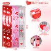 Picture of Foil Fringe Curtains Backdrop Valentines Party Decorations, 2 Pack 3.3 x 6.6 FT Red Pink Silver Tinsel Valentines Day Backdrop, Valentines Photo Backdrops Galentines Day Decor Wedding Party Decor