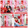 Picture of Foil Fringe Curtains Backdrop Valentines Party Decorations, 2 Pack 3.3 x 6.6 FT Red Pink Silver Tinsel Valentines Day Backdrop, Valentines Photo Backdrops Galentines Day Decor Wedding Party Decor