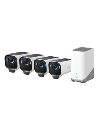 Picture of eufy Security eufyCam S3 Pro 4-Cam Kit, Solar Camera Outdoor Wireless, MaxColor Night Vision, 4K Security Camera with Solar Panel, Face Recognition AI, Expandable Local Storage, No Monthly Fee