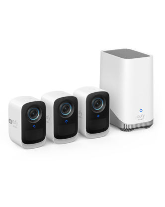 Picture of eufy security eufyCam S300(eufyCam 3C)3-Cam Kit, Security Camera Outdoor Wireless, 4K Camera, Expandable Local Storage, Face Recognition AI, Spotlight, Color Night Vision, 2.4GHz Wi-Fi, No Monthly Fee