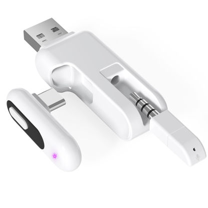 Picture of YOCOWOCO Bluetooth 5.2 Adapter for PS5 with aptX Low Latency, USB C Wireless Audio Transmitter for Connecting Headphones to PS5, PS4, and Switch, Support Included Mic and USB A Port