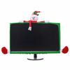 Picture of Christmas Computer Monitor Cover Elastic Xmas Decorations Reindeer Computer Monitor Border Cover, Elastic Laptop Computer Cover for New Year Gift Ideas Xmas Home Office Computer Decoration (Snowman)