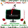Picture of Christmas Computer Monitor Cover Elastic Xmas Decorations Reindeer Computer Monitor Border Cover, Elastic Laptop Computer Cover for New Year Gift Ideas Xmas Home Office Computer Decoration (Snowman)