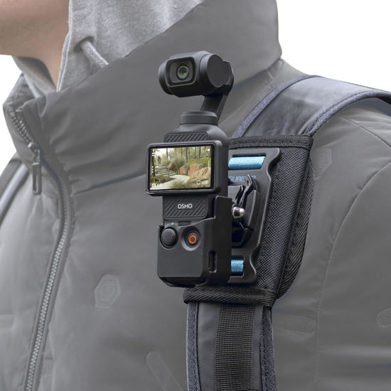 Picture of SUREWO Osmo Pocket 3 Backpack Mount,Bag Belt Shoulder Strap Mount with Extended Border Compatible with DJI Osmo Pocket 3
