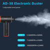 Picture of Compressed Air Duster 6000mAh Battery - Electric Air Duster Addcolor AD-38 Keyboard Cleaner for Office-3 Adjustable Wind Speeds with LED Light, Cordless & Reusable Canned Air Duster for Computers