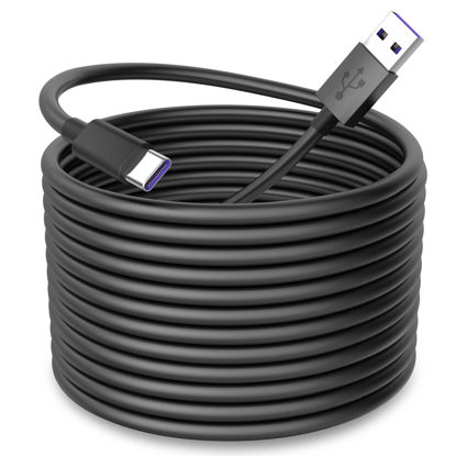 Picture of iMangoo USB to USB C Power Cable for CCTV Camera,33FT Type C Long Power Extension Cable for Xiaomi Mi eufy Security Camera Outdoor Indoor Cord with 10 Wire Clips Cable Nails Black