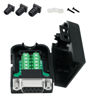 Picture of DTECH DB9 Breakout Connector DB-9 Female RS232 Serial Adapter Solderless Module Board with Terminal Block, Case, Nuts and Tail Pipes (DB9 Female + Nuts)