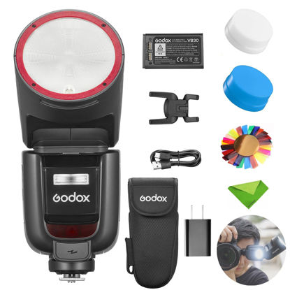 Picture of Godox V1 V1Pro S U Flash for Sony Camera TTL Speedlight, 1/8000 HSS 500 Full Power Flashes, 1.3s Recycle Time, 2.4G Wireless with External Flash SU-1 for Sony Cameras (Godox V1PRO-S USA Version)