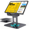 Picture of OCYCLONE for iPad Stand 360 Rotating, Adjustable Tablet Stand for Desk, Portable Monitor Tablet Stand Holder Office Accessories Compatible with Kindle 4" - 15.6" Tablet iPad PS iPhone Stand, Black
