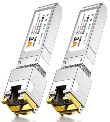 Picture of 10G SFP+ to RJ-45 Transceiver, 1.25/2.5/5/10G-T Copper SFP+ CAT6a Module, Auto-Negotiation, Up to 30m, for Cisco SFP-10G-T-S, Ubiquiti UniFi UF-RJ45-10G, Meraki, TP-Link, Netgear (2)