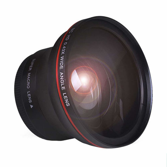 Picture of Tectra 55MM 0.43x Professional HD Wide Angle Lens (Macro Portion) for Nikon D3400, D3300, D3500, D5500, D5600 and Sony Alpha Cameras