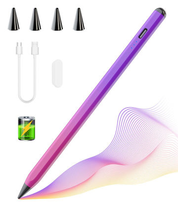 Picture of Stylus Pen for iPad, Apple Pencil for iPad 10th 9th Gen, Apple Pen iPad Pencil for iPad Air 5/4/3rd, iPad Pro 11/12.9 Inch, with Palm Rejection & Tilt Sensitivity, Magnetic Stylus iPad Pen, Purple&Red