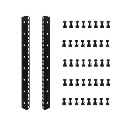 Picture of FMUSER 8U Rack Rails with M6 Rack Mount Screws and Cage Nuts Set for DIY Server and Studio Racks
