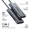 Picture of USB C Hub, QGeeM USB C 4k HDMI Adapter, 7 in 1 USB C Dongle with 100W PD,USB 3.0, Card Reader, Compatible for MacBook iPhone 15/16 Ipad Pro max,Chromebook Laptop USB c Dock-Classic Grey