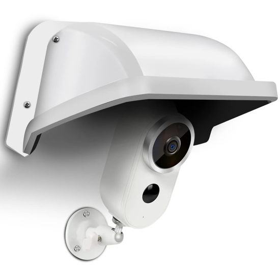 Picture of WEILAILIFE Universal Camera Cover Shield Sun Rain, Waterproof Protective Roof for Dome, Bullet Cameras, ABS Plastic Shade Covers (White)