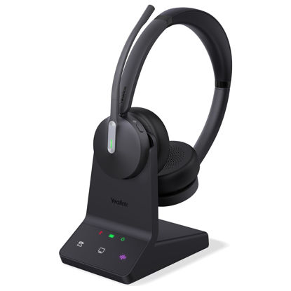 Picture of Yealink WH64 Wireless Headset, DECT & Bluetooth Dual-Mode 606 ft Range Headset for Teams Zoom,Skype and UC, Phone Headset with 3X Mic, 32 Talk Time, Office Work Headset for Desk IP Phone, PC,CellPhone