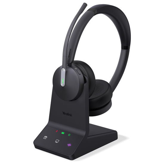 Picture of Yealink WH64 Wireless Headset, DECT & Bluetooth Dual-Mode 606 ft Range Headset for Teams Zoom,Skype and UC, Phone Headset with 3X Mic, 32 Talk Time, Office Work Headset for Desk IP Phone, PC,CellPhone