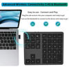 Picture of LOONASA Bluetooth & 2.4G Number Pad, Rechargeable Wireless Numeric Keypad, Slim Silent 34-Keys External Numpad USB Keyboard Compatible for MacBook, iPad, iPhone, iOS, Laptop, Windows, Android, PC