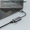 Picture of USB C to Ethernet Adapter, QGeeM Gigabit Ethernet to USB Type C, Thunderbolt 3/4 to RJ45 LAN Network Adapter Compatible for iPhone 15 Pro/max, MacBook Pro/Air, iPad Pro, Dell XPS etc-Classic Gray