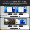 Picture of ATLAHET 8K HDMI KVM Switch 2 Monitor 2 Computers Support 8K@60Hz 4K@120Hz KVM Switcher for 2 PC Share 2 Monitors and 4 USB 3.0 Devices Support Copy and Extend Mode with External Accessories