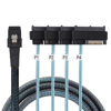 Picture of NFHK Internal 36 Pin Mini SAS SFF-8087 Host to 4 SFF-8482 Target SAS Hard Disk and SATA Power Cable 50cm