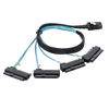 Picture of NFHK Internal 36 Pin Mini SAS SFF-8087 Host to 4 SFF-8482 Target SAS Hard Disk and SATA Power Cable 50cm