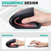 Picture of JYKEYMOUT Bluetooth and 2.4G (2-in-1) Rechargeable Wireless Mouse, Ergonomic Vertical Design, 1000/1200/1600 DPI, 6 Silent Buttons, for Laptop, Computer, PC, MacBook, Chromebook-Black