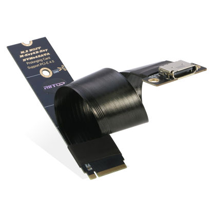 Picture of RIITOP M.2 NVMe to Oculink SFF-8612 Extender (15cm), M.2 NVMe PCIe 4.0 x4 to OCuLink SFF-8611 4i Host Adapter for eGPU and SSD