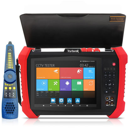 Picture of Rsrteng CCTV Tester 8K 32MP 12MP IP Camera Tester POE++ Max 90W POE Camera Tester 8MP TVI/CVI/AHD/SDI/CVBS DMM OPM VFL TDR WiFi Network Tools Cable Tester Laser Distance Meter 2CH SFP Port HDMI VGA