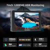 Picture of FEELWORLD F7 Plus 7 Inch Touch Screen DSLR Camera Field Monitor,4K HDMI 1920x1200 Camera Monitor Enhanced 3D LUT Waveform VectorScope Histogram F970 External Plate with Carry Case,Battery Bundles