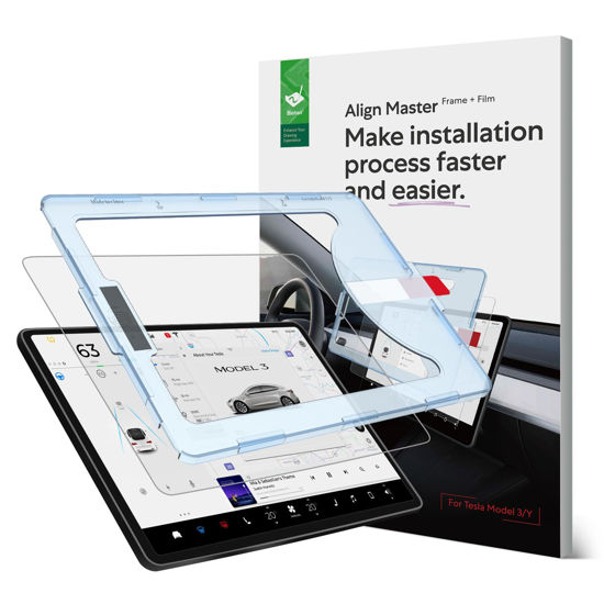 Picture of Bioton Nano-Texture Glass Screen Protector designed for Tesla Model 3 (2023-2017) / Tesla Model Y (2024-2020) Center Control Touchscreen [Automatic Alignment] [Anti Glare] [9H Hardness]